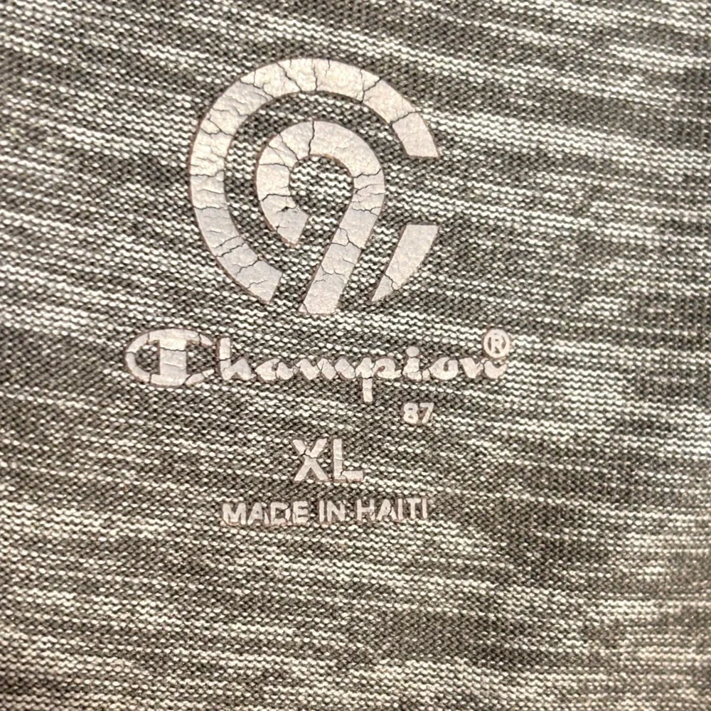 Champion C9 Mens XL Gray Heather Space Dye Raglan Sleeve Activewear T-Shirt - Picture 3 of 8